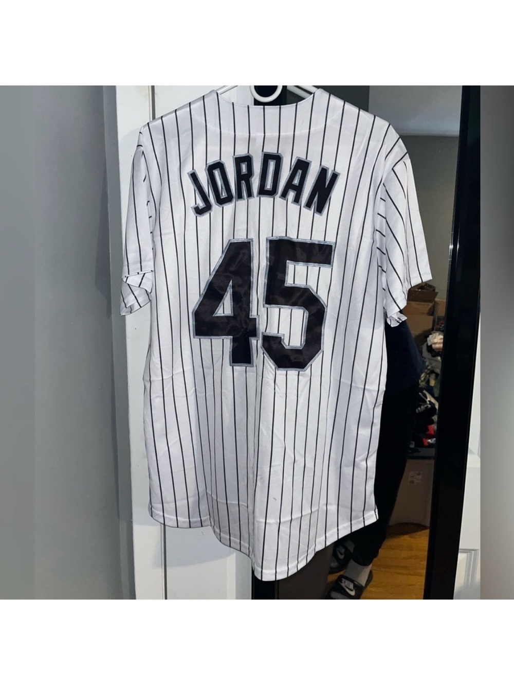 Michael Jordan Birmingham Barons White Pinstripe Baseball Jersey #45 / White Sox
